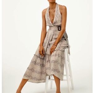 Anthropologie Marfa Faux Wrap Snakeskin Dress